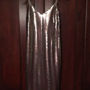 J Crew Champagne herringbone sequins dress size 2